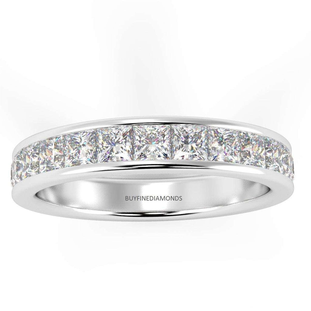 0.50CT to 1.00CT Beautiful Princess Diamond Channel Set Half Eternity Ring
