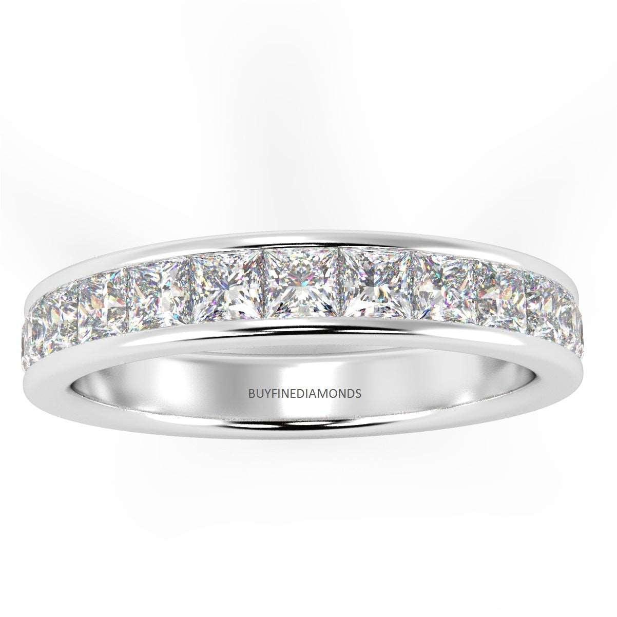 0.50CT to 1.00CT Beautiful Princess Diamond Channel Set Half Eternity Ring