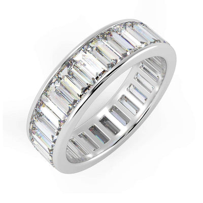 Baguette Diamond Full Eternity Ring for Womens in Hallmarked Heavy Platinum - D/VS 2.00Ct