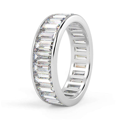 Baguette Diamond Full Eternity Ring for Womens in Hallmarked Heavy Platinum - D/VS 2.00Ct