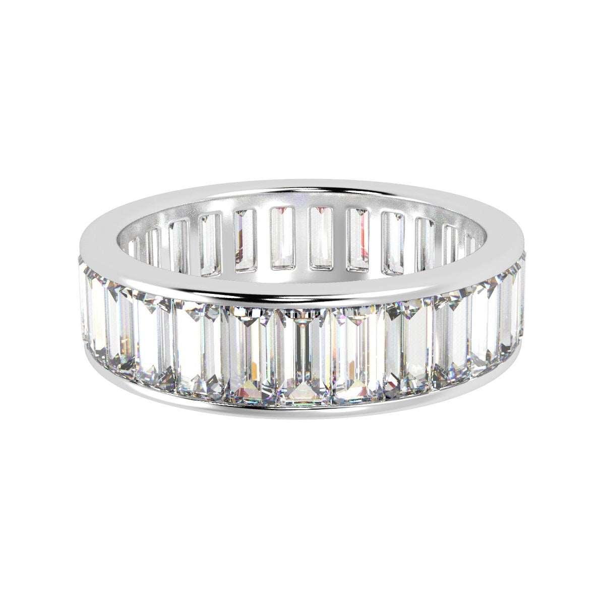 Baguette Diamond Full Eternity Ring for Womens in Hallmarked Heavy Platinum - D/VS 2.00Ct