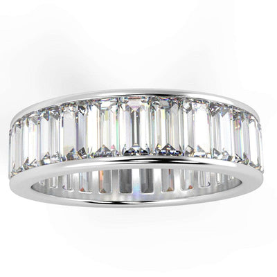 Baguette Diamond Full Eternity Ring for Womens in Hallmarked Heavy Platinum - D/VS 2.00Ct