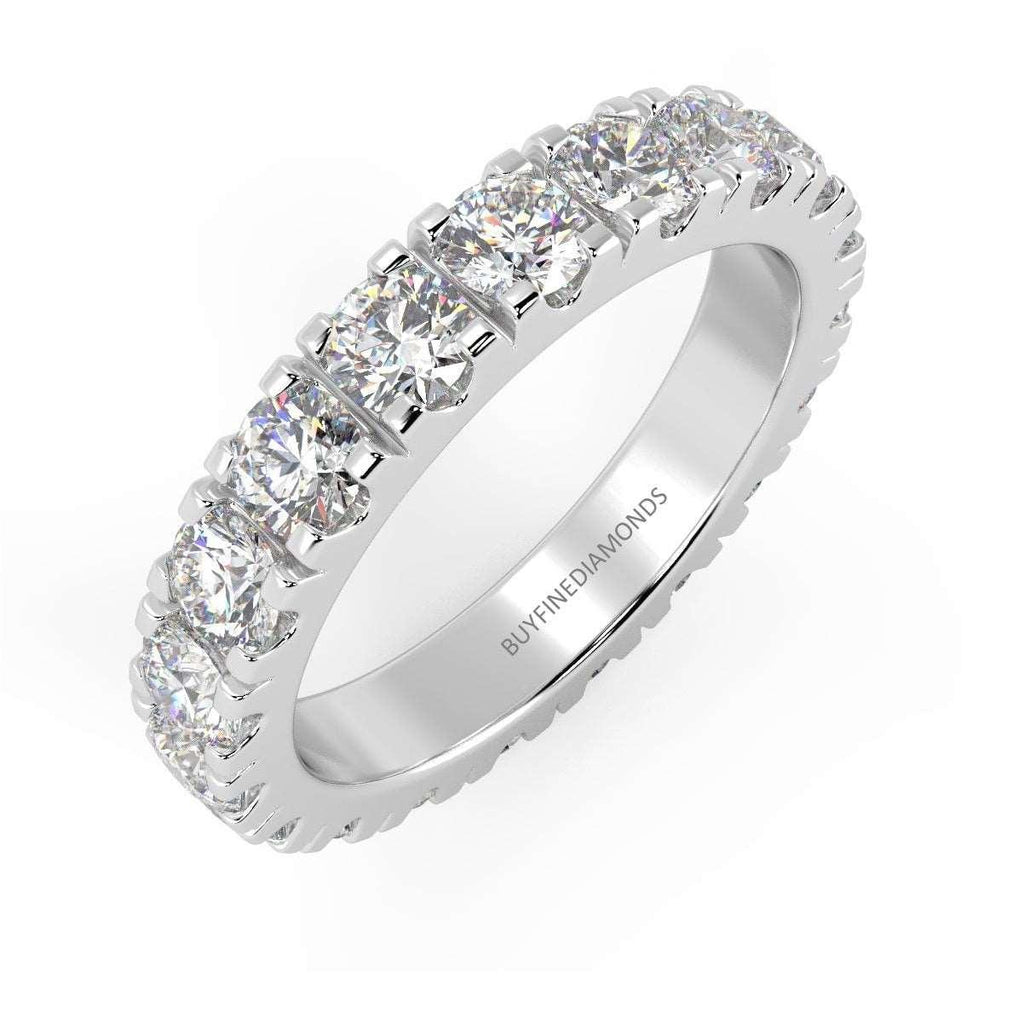 2.00Ct D/VS Round Diamond Micro Pave Set Full Eternity Ring in Hallmarked Platinum & 18k Gold