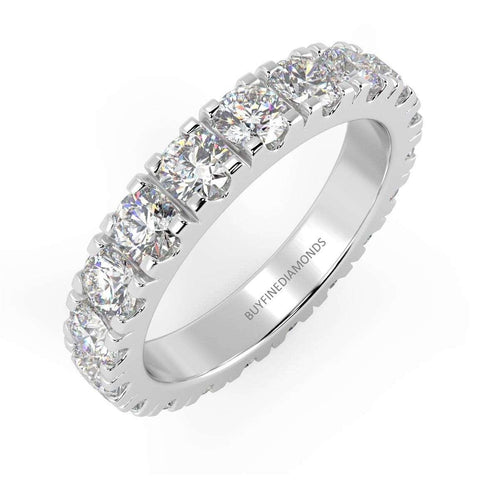 2.00Ct D/VS Round Diamond Micro Pave Set Full Eternity Ring in Hallmarked Platinum & 18k Gold