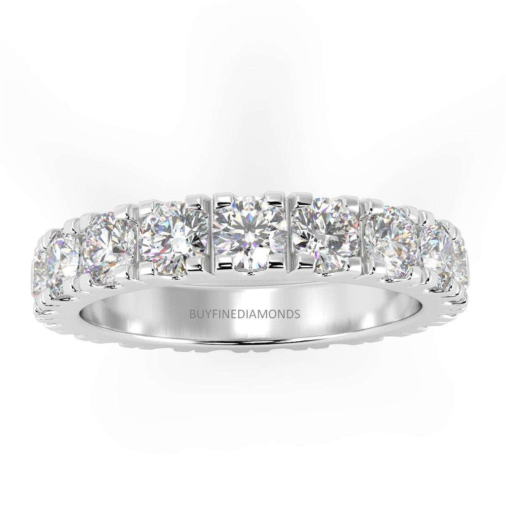 2.00Ct D/VS Round Diamond Micro Pave Set Full Eternity Ring in Hallmarked Platinum & 18k Gold