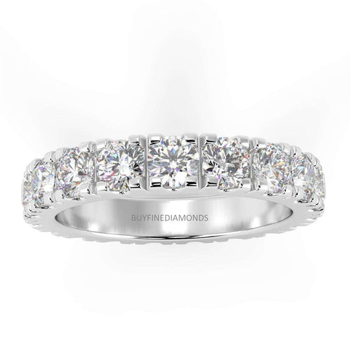 2.00Ct D/VS Round Diamond Micro Pave Set Full Eternity Ring in Hallmarked Platinum & 18k Gold