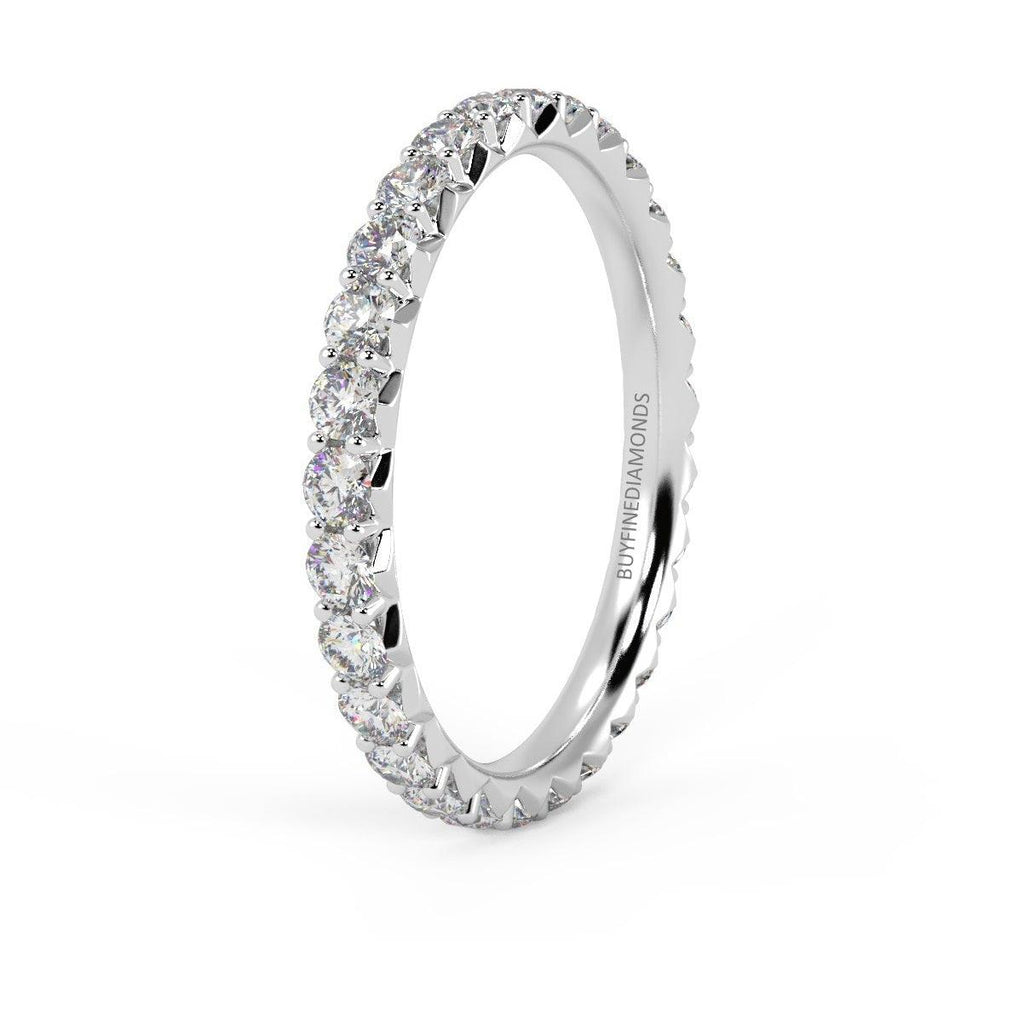 Round Lab Diamond French Pave Full Eternity Ring for Women's - 1.00Ct - 3.00Ct - D/VS