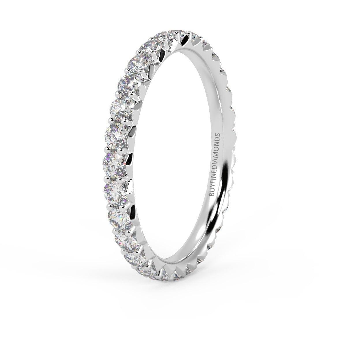 Round Lab Diamond French Pave Full Eternity Ring for Women's - 1.00Ct - 3.00Ct - D/VS