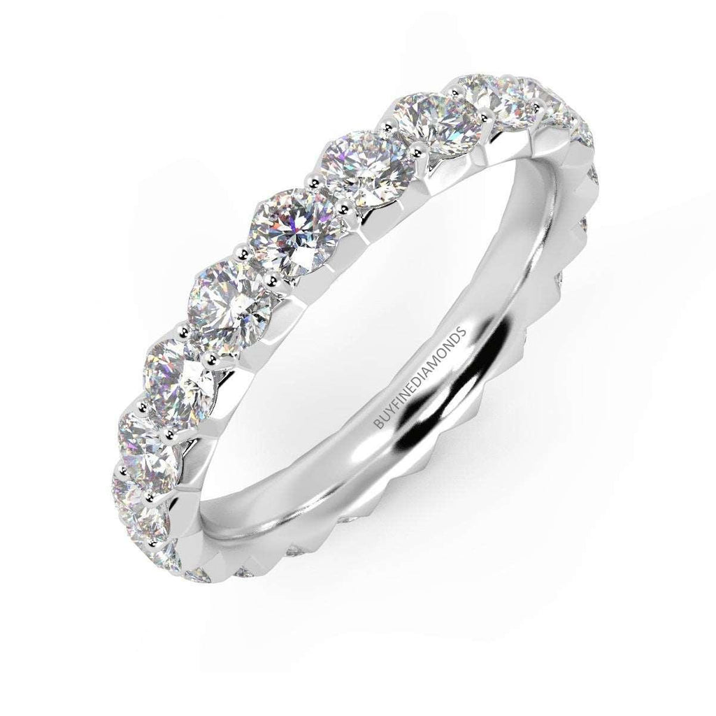 1.00ct Round Diamond French Pave Full Eternity Ring in Hallmarked Platinum