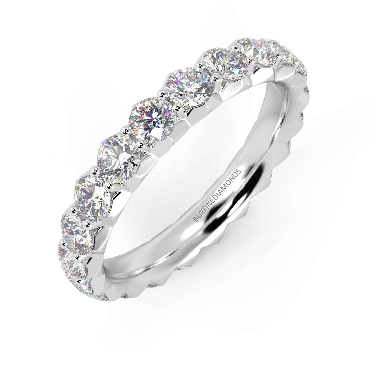 1.00ct Round Diamond French Pave Full Eternity Ring in Hallmarked Platinum