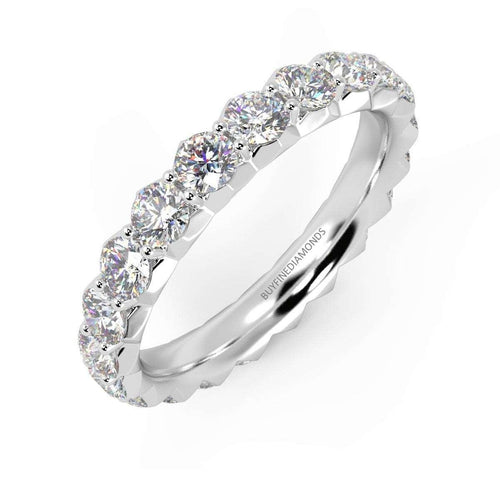 1.00ct Round Diamond French Pave Full Eternity Ring in Hallmarked Platinum