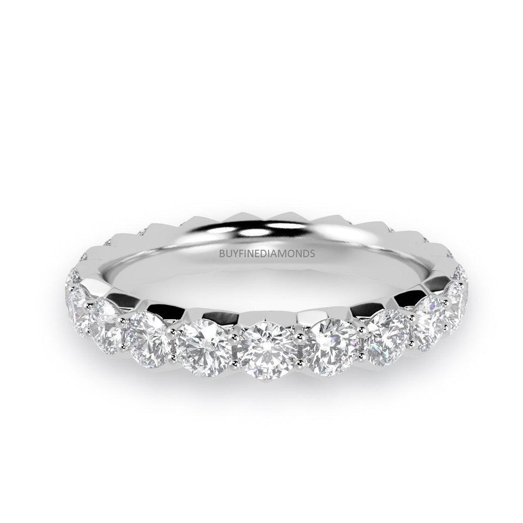 Round Lab Diamond French Pave Full Eternity Ring for Women's - 1.00Ct - 3.00Ct - D/VS