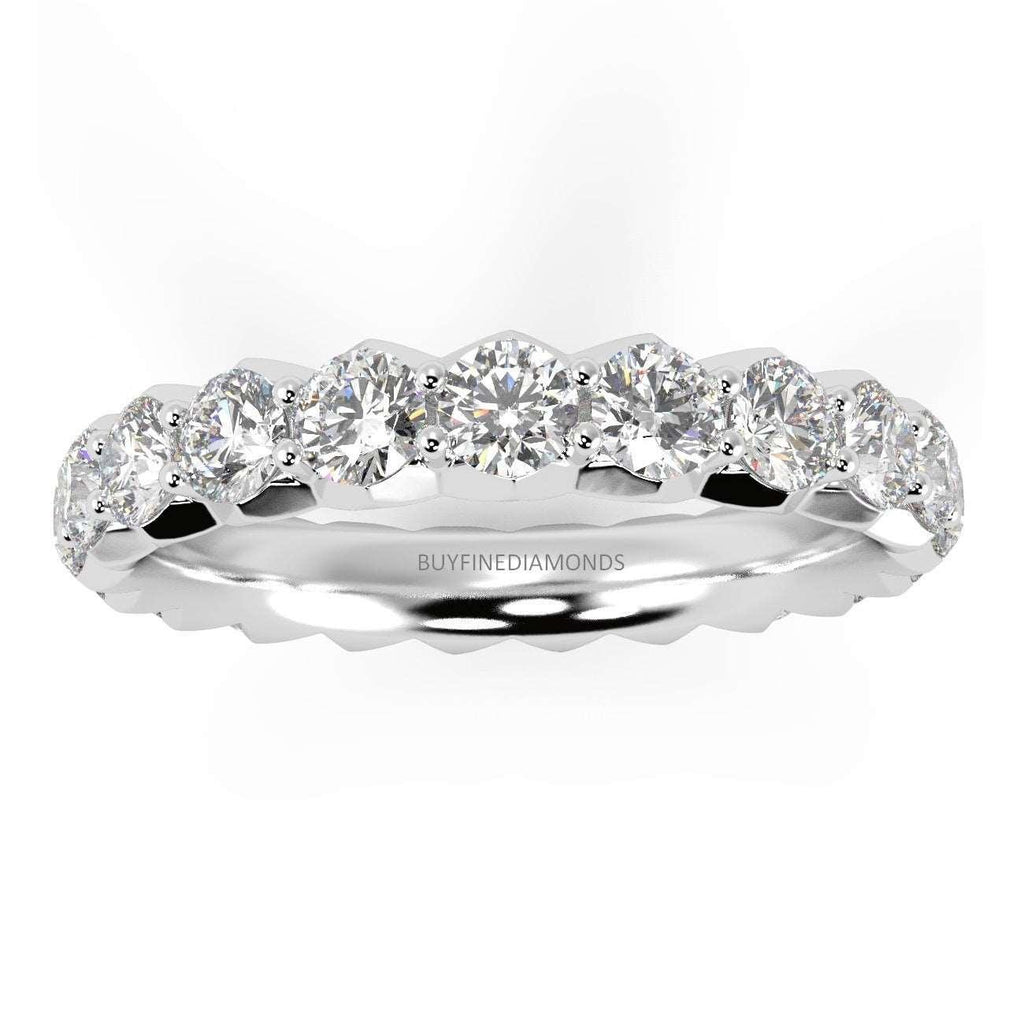 1.00ct Round Diamond French Pave Full Eternity Ring in Hallmarked Platinum