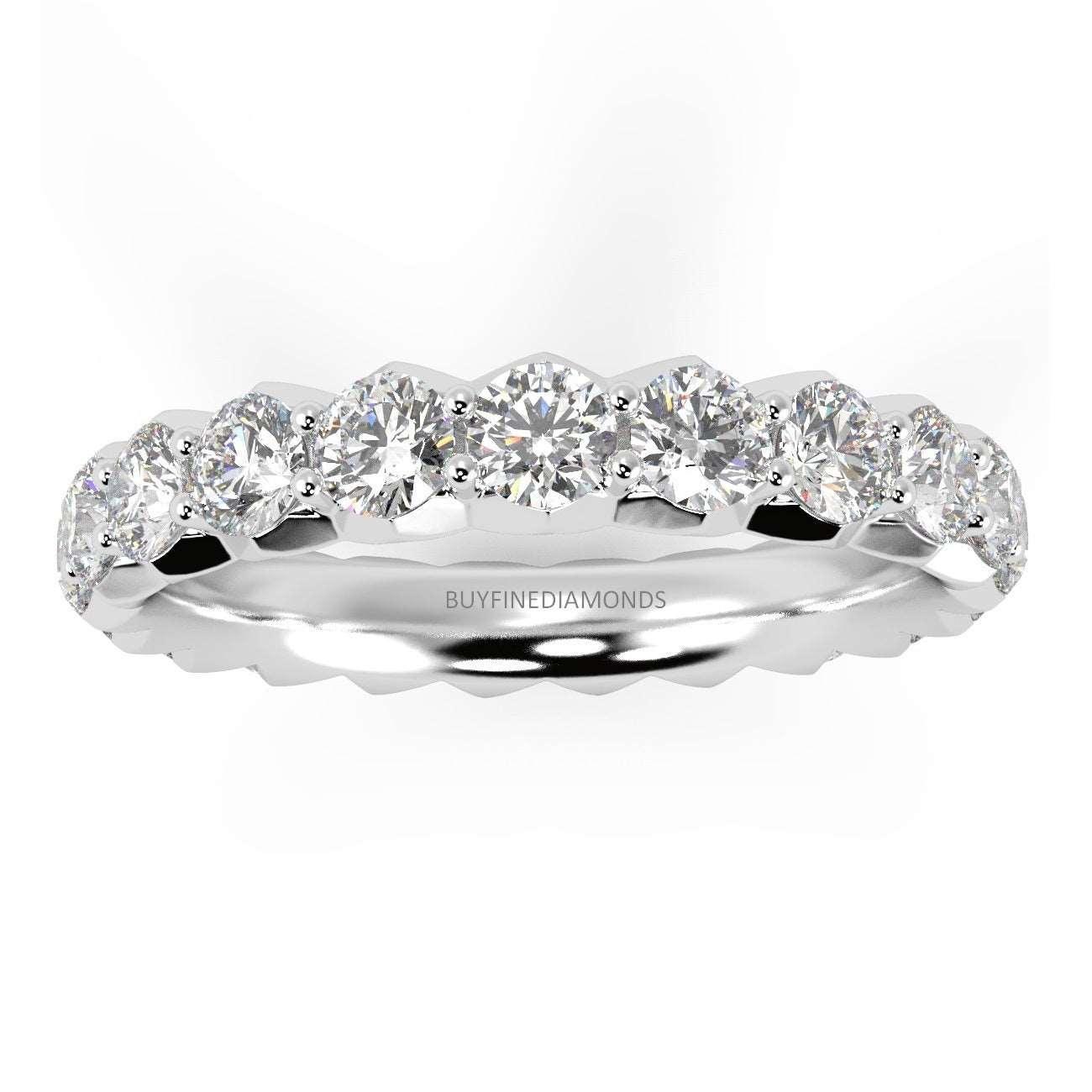 1.00ct Round Diamond French Pave Full Eternity Ring in Hallmarked Platinum