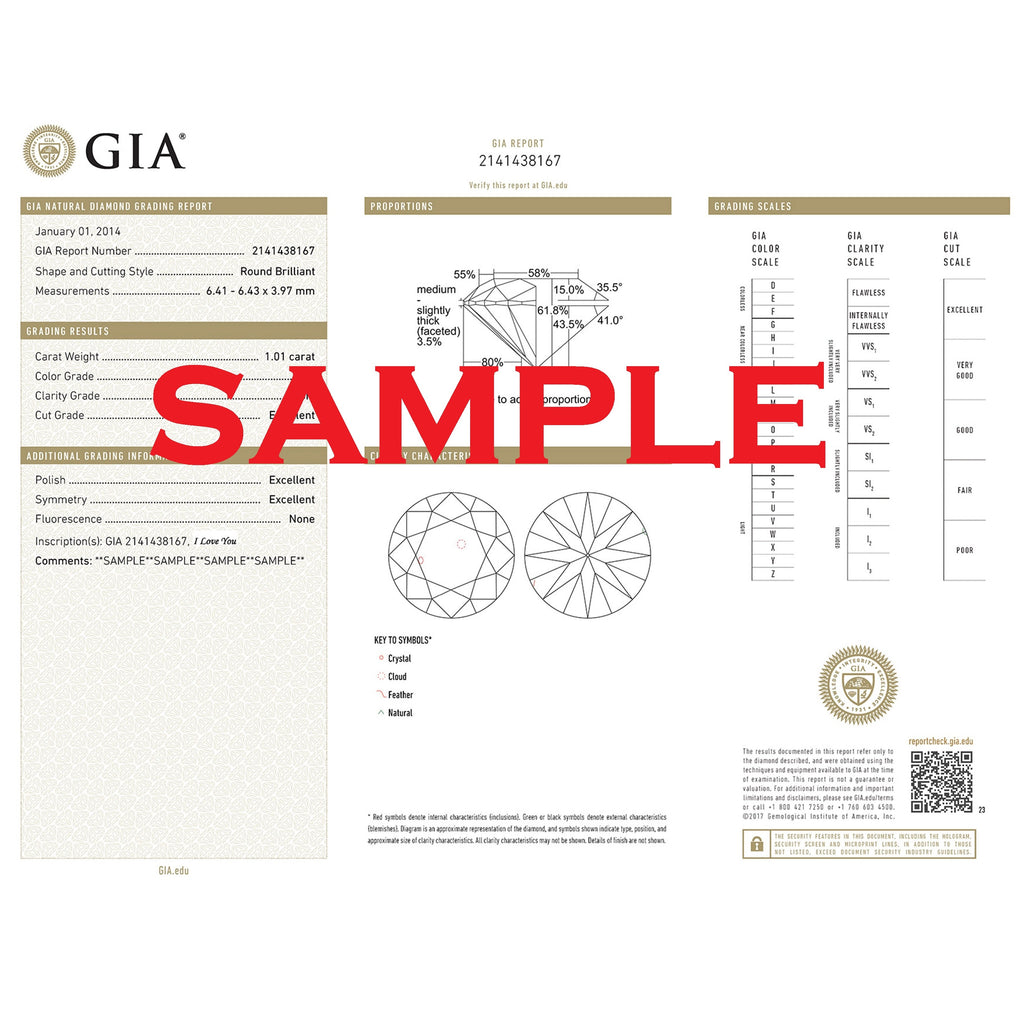 GIA Certified Round Natural Diamond Bezel Set Pendant in Gold (0.30–1.00CT)