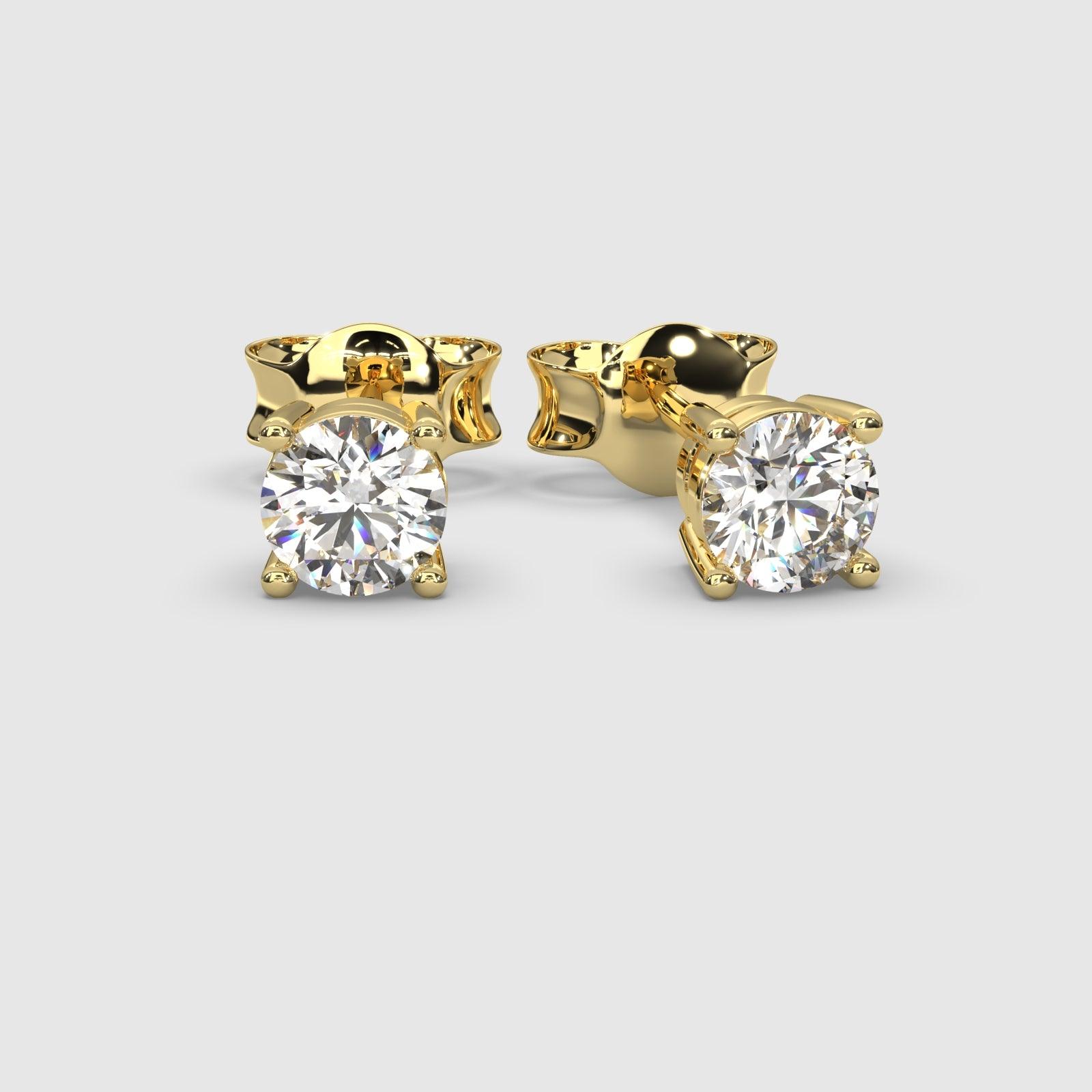 Best Gift ! D/VVS Round Diamond Stud Earrings in White Gold - 0.25 - 0.50Carat