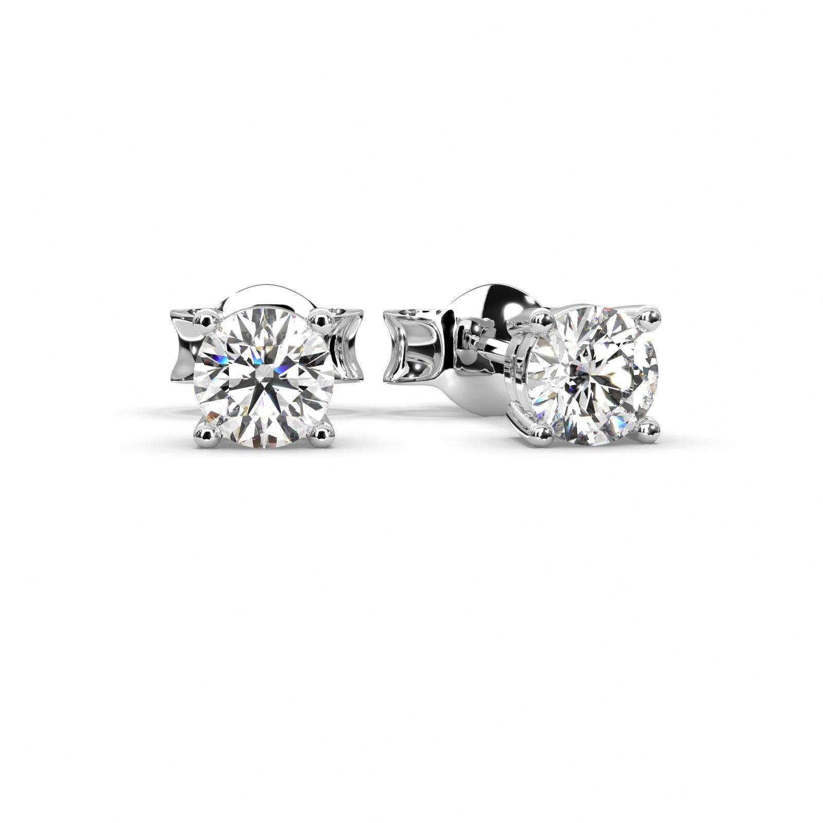 Best Gift ! D/VVS Round Diamond Stud Earrings in White Gold - 0.25 - 0.50Carat