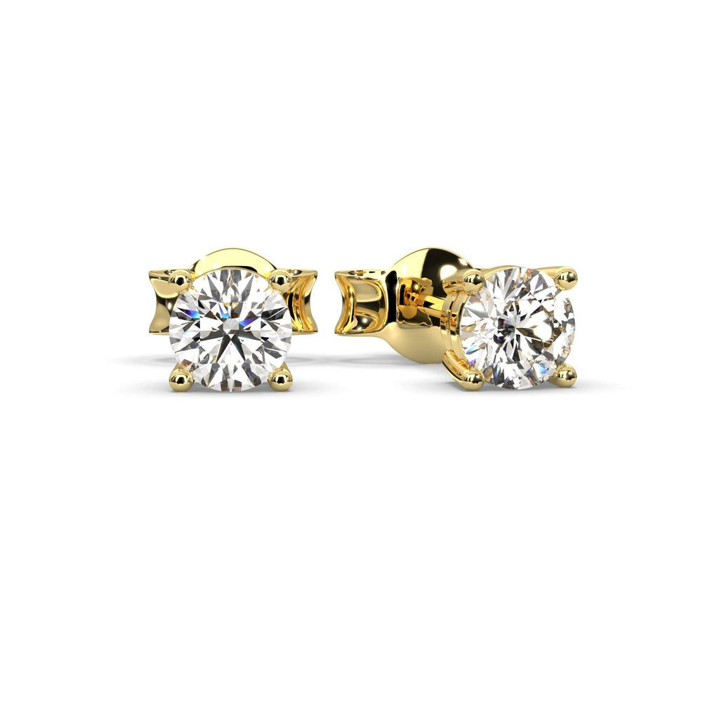 Best Gift ! D/VVS Round Diamond Stud Earrings in White Gold - 0.25 - 0.50Carat