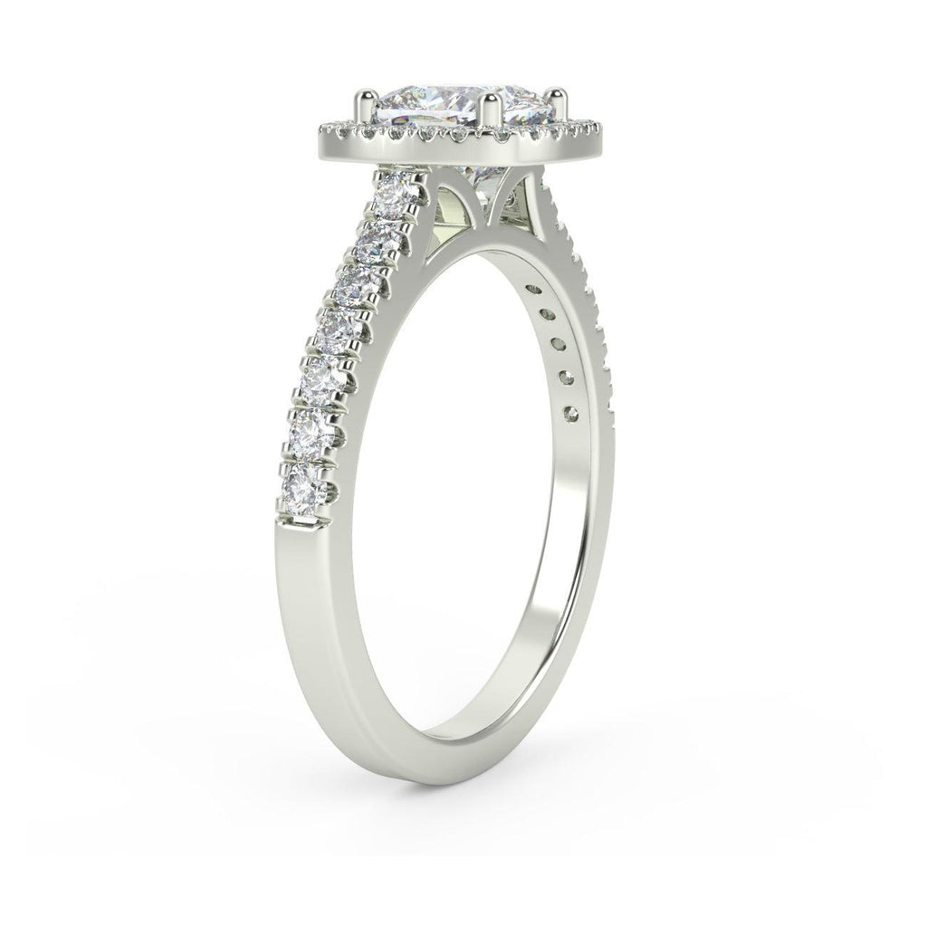 Last Piece IGI Certified Huge Cushion Diamond Halo Engagement Ring Platinum