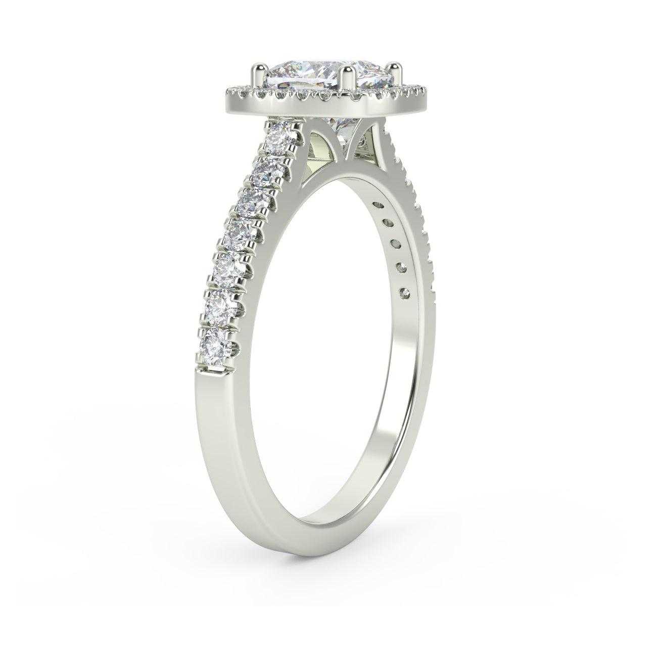 Last Piece IGI Certified Huge Cushion Diamond Halo Engagement Ring Platinum
