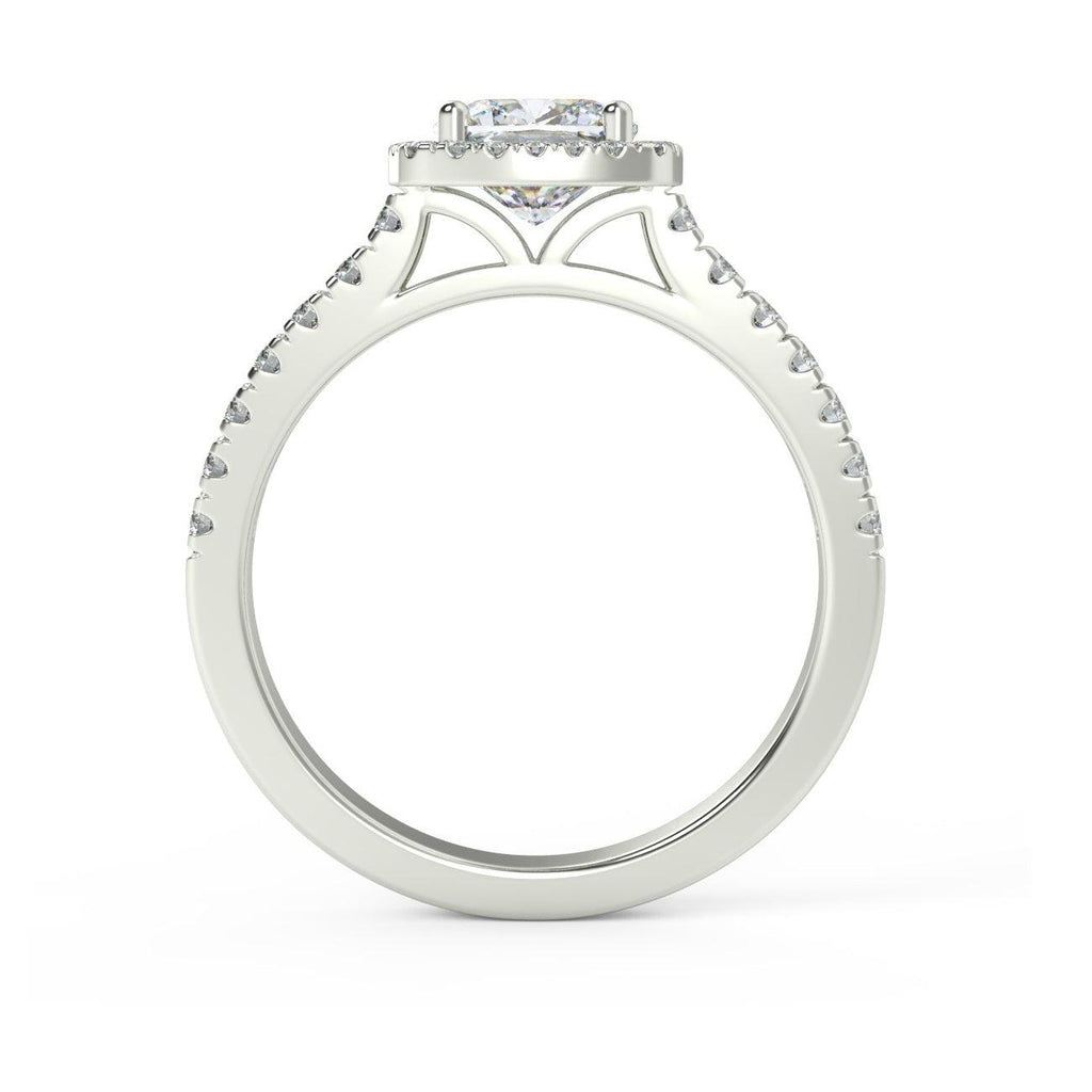 Last Piece IGI Certified Huge Cushion Diamond Halo Engagement Ring Platinum