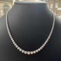 100% Natural F/VS 9.00Ct Round Diamond Graduated Necklace in Hallmarked 18k White Gold