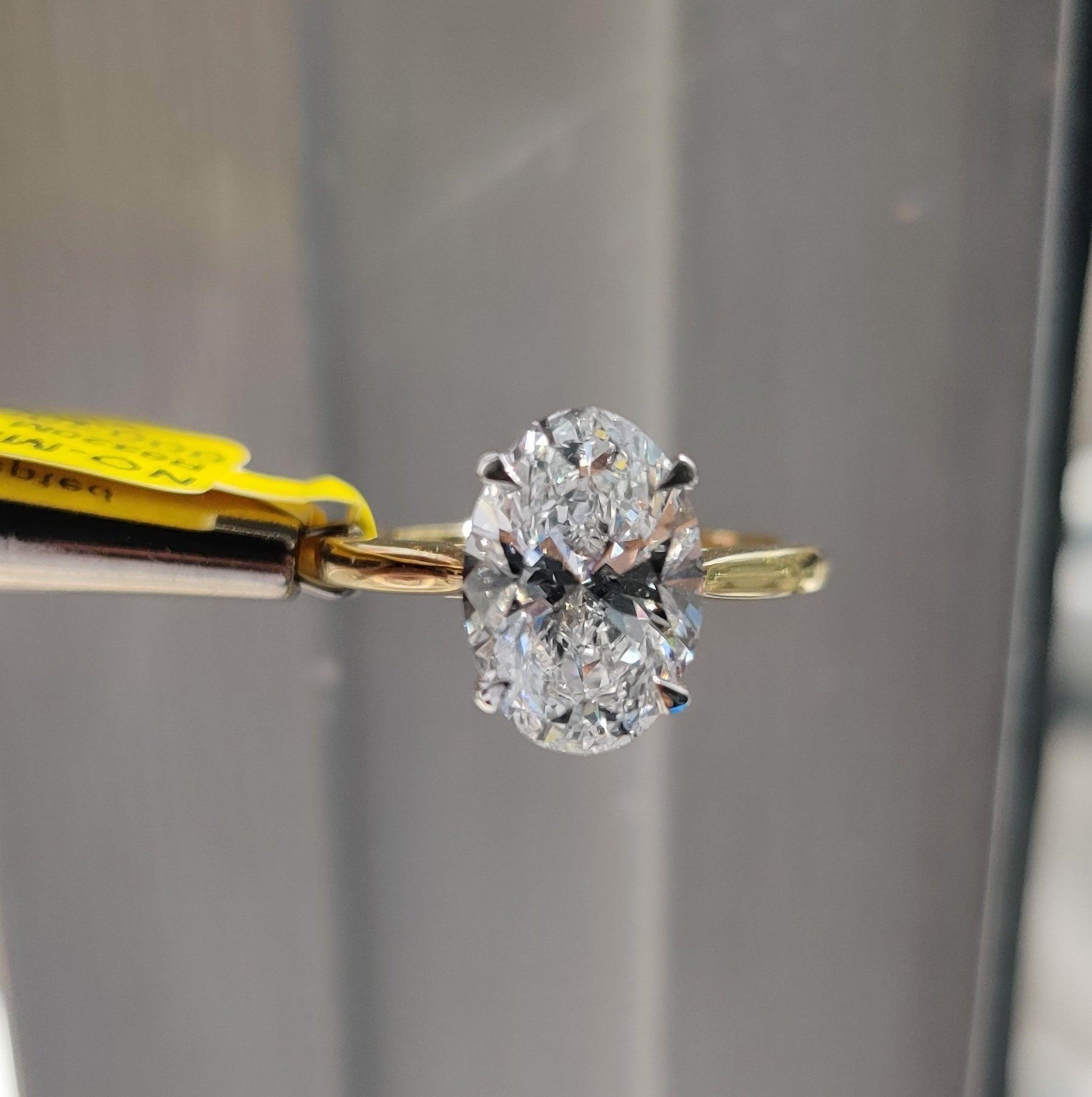 3.00 CT IGI Lab Oval Diamond Solitaire Engagement Ring - E/VS