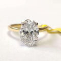 3.00Ct 6.00 CT IGI Certified Diamond Oval Cut Solitaire Engagement Ring in 18k Yellow Gold
