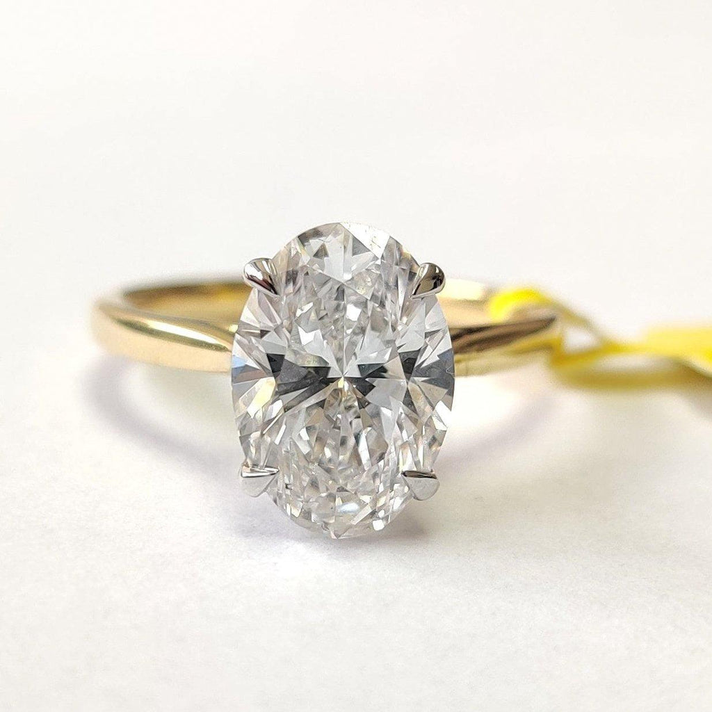 3.00 CT IGI Lab Oval Diamond Solitaire Engagement Ring - E/VS