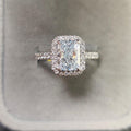 4.50 Ct IGI Certified Radiant Cut Diamond Halo Engagement Ring In Platinum