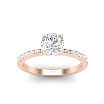 Certified Round Diamond Lotus Hidden Halo Engagement Ring - 1.50Ct - 2.50Ct