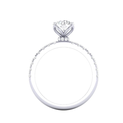 Certified Round Diamond Lotus Hidden Halo Engagement Ring - 1.50Ct - 2.50Ct