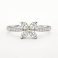 1.00CT D/VVS Lab-Grown Diamond Flower Ring in Platinum
