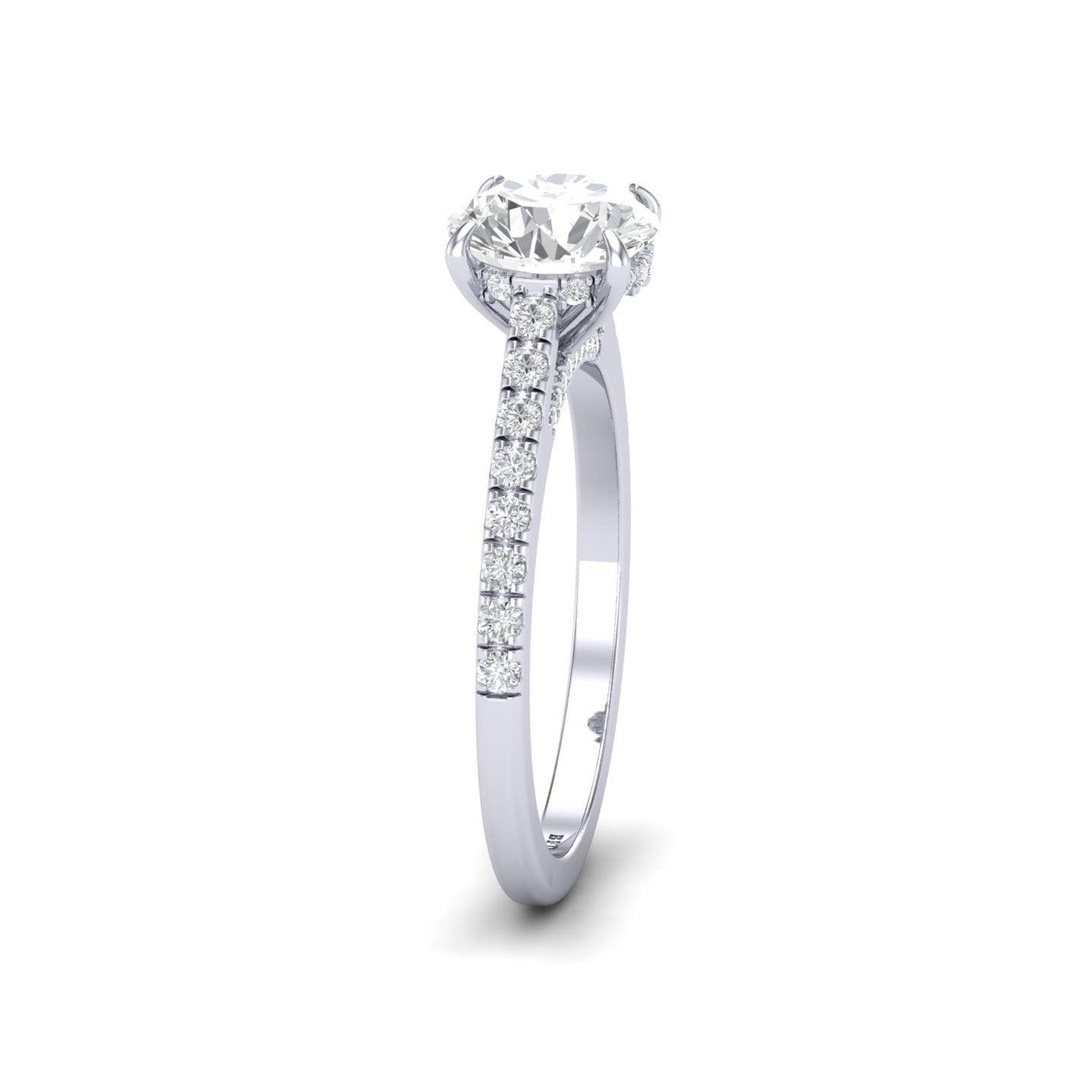 Certified Round Diamond Hidden Halo Engagement Ring - 1.50Ct - 2.50Ct