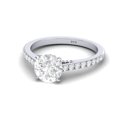 Certified Round Diamond Hidden Halo Engagement Ring - 1.50Ct - 2.50Ct