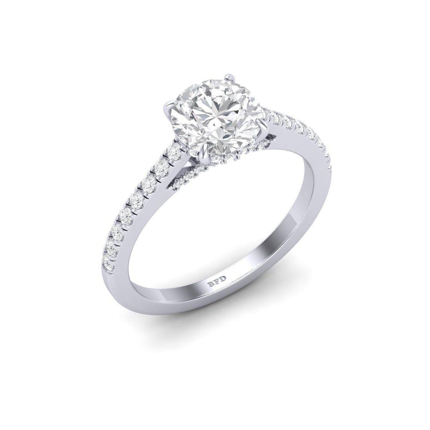 Certified Round Diamond Hidden Halo Engagement Ring - 1.50Ct - 2.50Ct