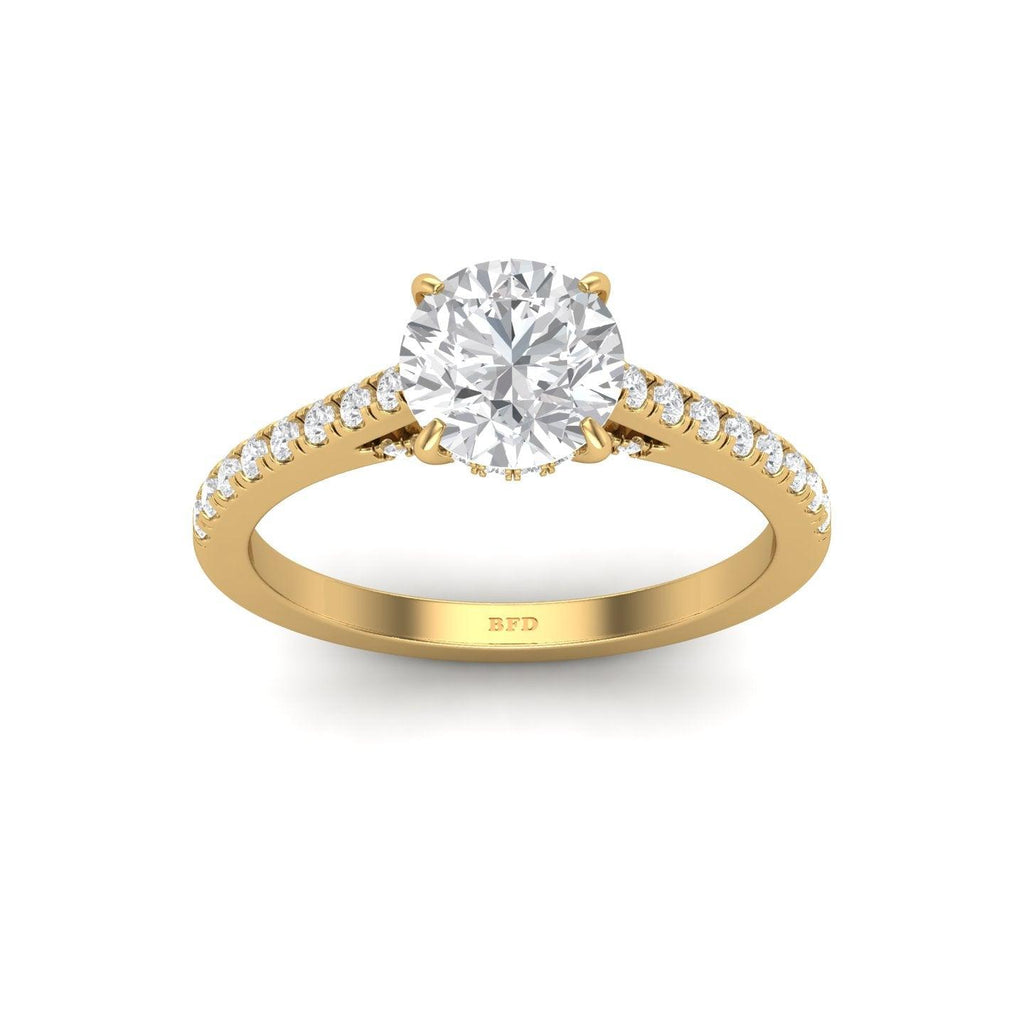 Certified Round Diamond Hidden Halo Engagement Ring - 1.50Ct - 2.50Ct