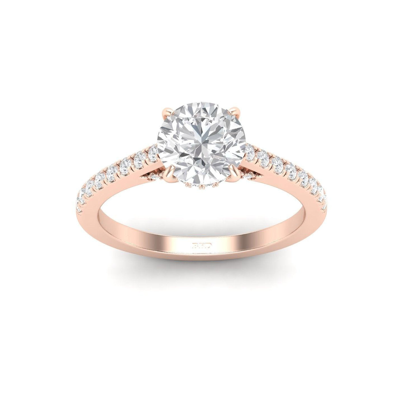 Certified Round Diamond Hidden Halo Engagement Ring - 1.50Ct - 2.50Ct