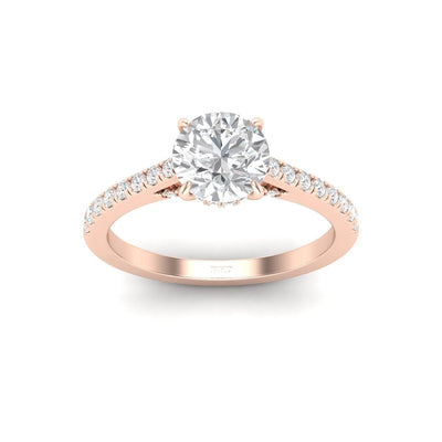 Certified Round Diamond Hidden Halo Engagement Ring - 1.50Ct - 2.50Ct