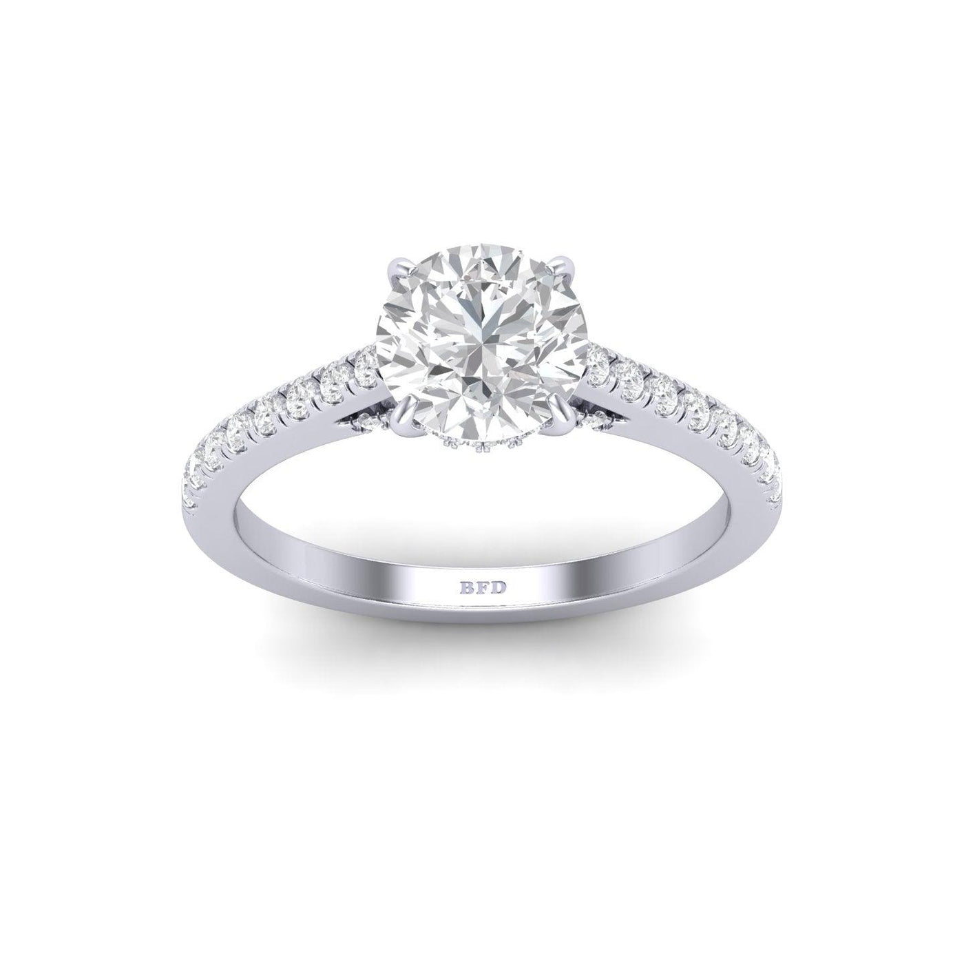 Certified Round Diamond Hidden Halo Engagement Ring - 1.50Ct - 2.50Ct