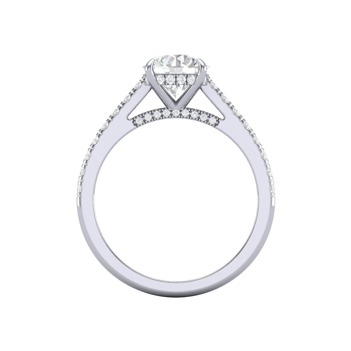 Certified Round Diamond Hidden Halo Engagement Ring - 1.50Ct - 2.50Ct