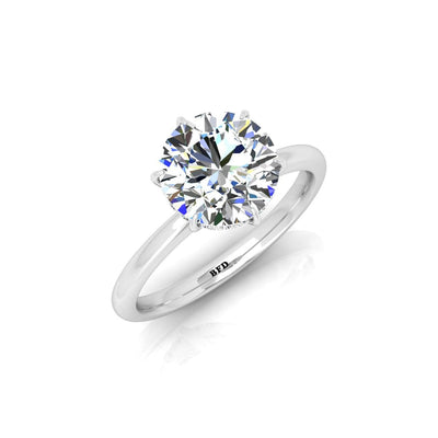 IGI Certified F/VS 6.00 Carat Lab Grown Round Diamond Hidden Halo Engagement Ring - 950 Platinum