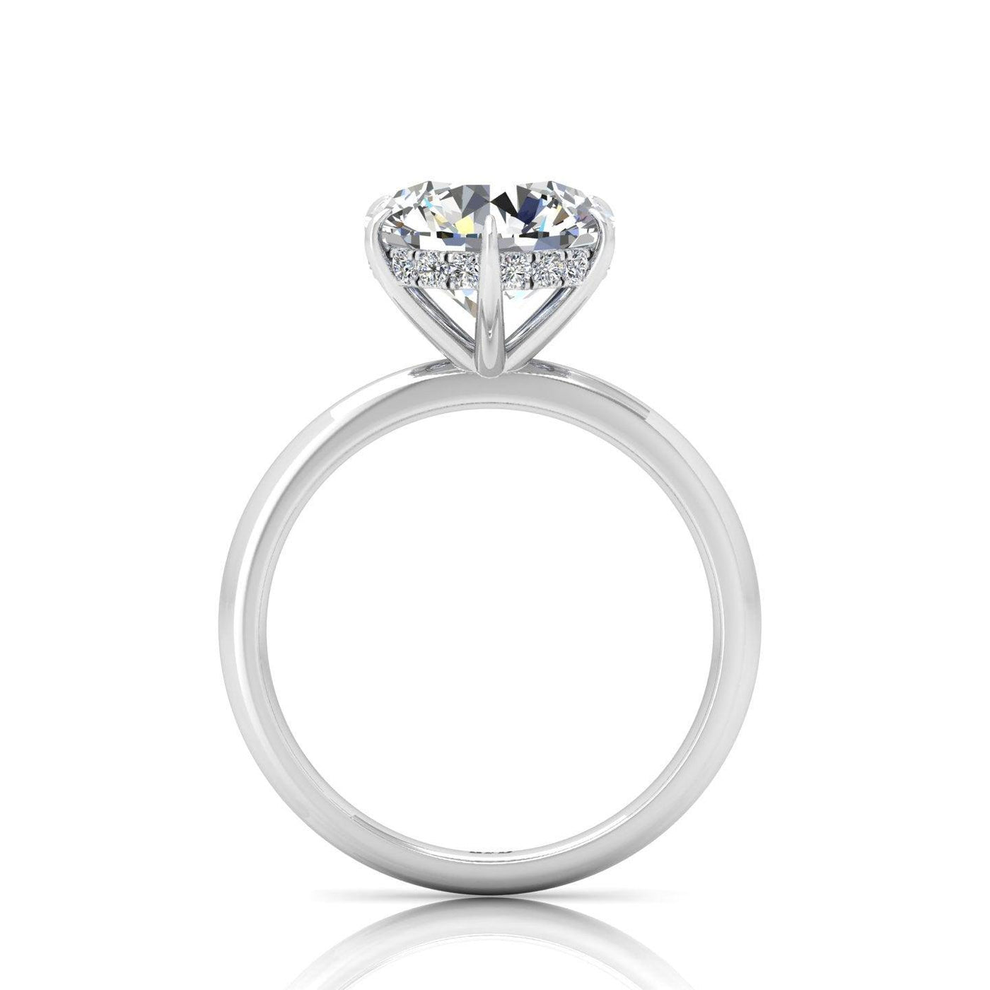 IGI Certified F/VS 6.00 Carat Lab Grown Round Diamond Hidden Halo Engagement Ring - 950 Platinum