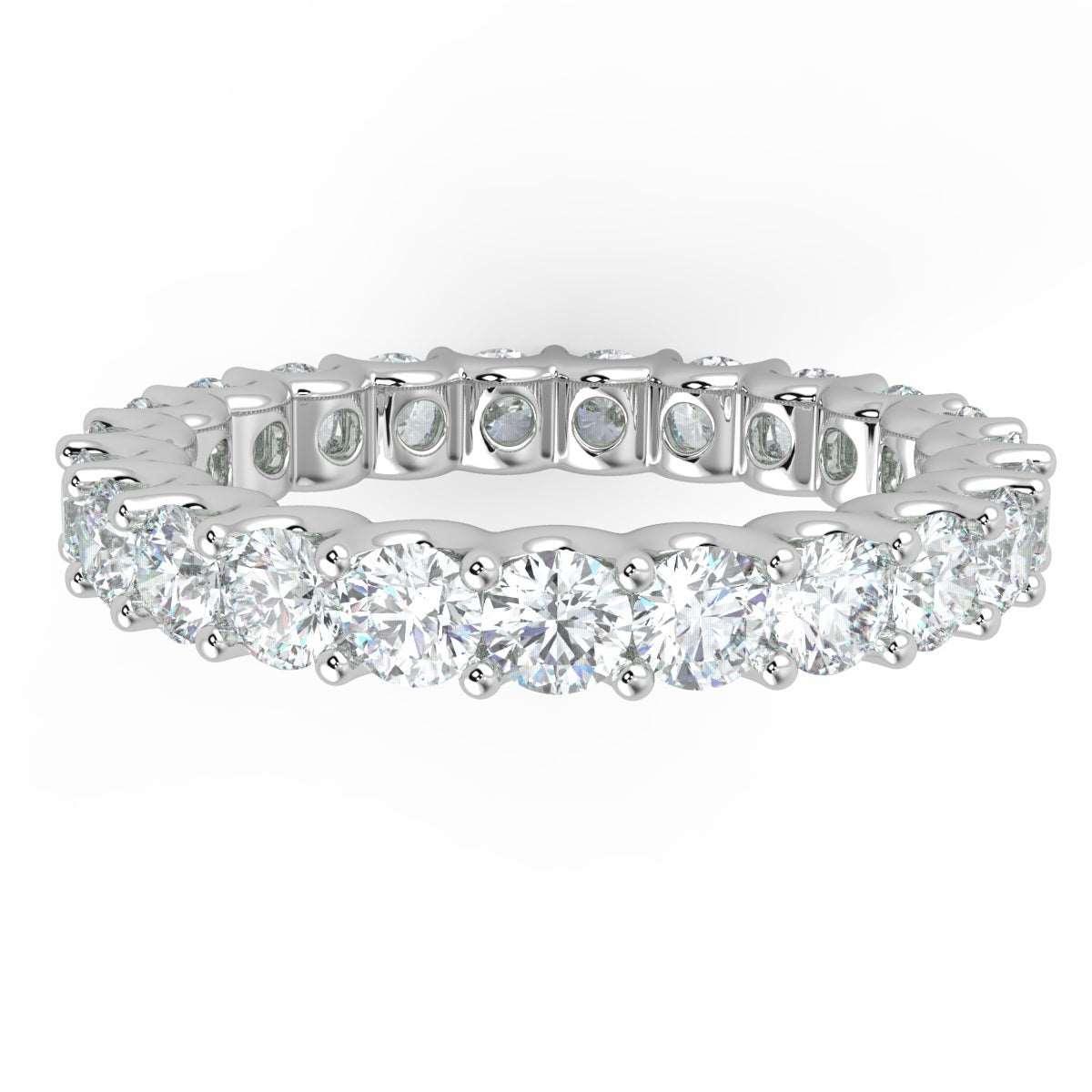 1.00 Ct Round Diamond " U " Prong Full Eternity Ring in 18k Gold / Platinum