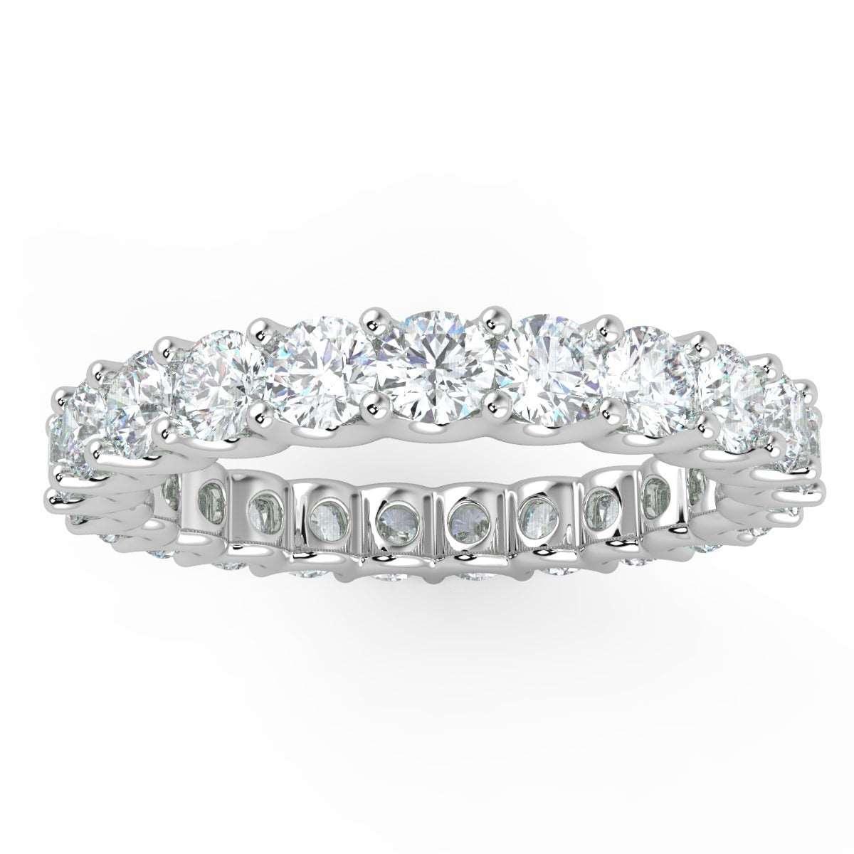 1.00 Ct Round Diamond " U " Prong Full Eternity Ring in 18k Gold / Platinum