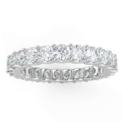 1.00 Ct Round Diamond " U " Prong Full Eternity Ring in 18k Gold / Platinum