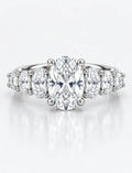 Oval Diamond Engagement Ring 3.85 Carat IGI Certified Lab Grown Oval Diamond Ring in 9K White Gold