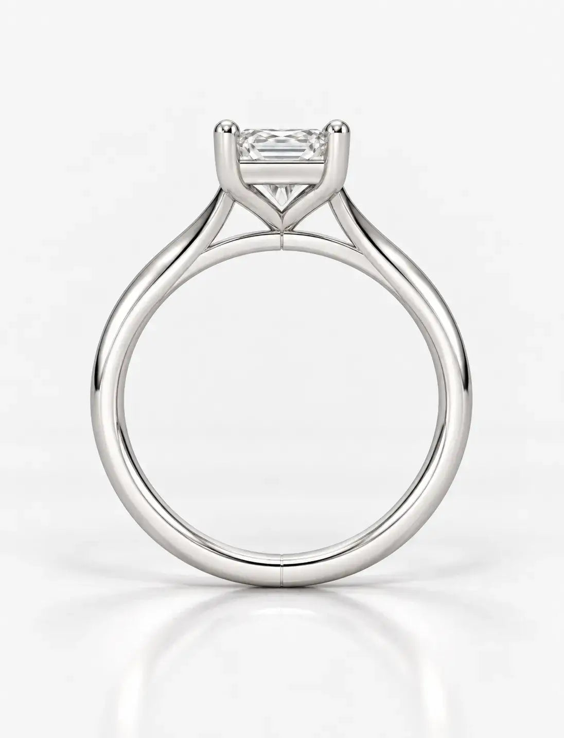 IGI Certified Radiant Cut Lab Grown 3.40 Carat Diamond Claw Set Solitaire Engagement Ring in 9K White Gold