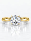 Round Solitaire Diamond Ring Claw Set IGI Certified Lab Grown Engagement Ring in 9K Yellow Gold