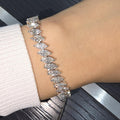 12.00 Carat D/VVS Lab Grown Marquise Diamond Tennis Bracelet Platinum
